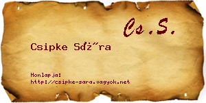 Csipke Sára névjegykártya